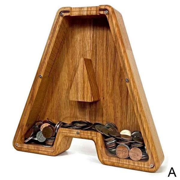 Wooden Alphabet Savings Box - LetterSaver-A-Nora Luxe