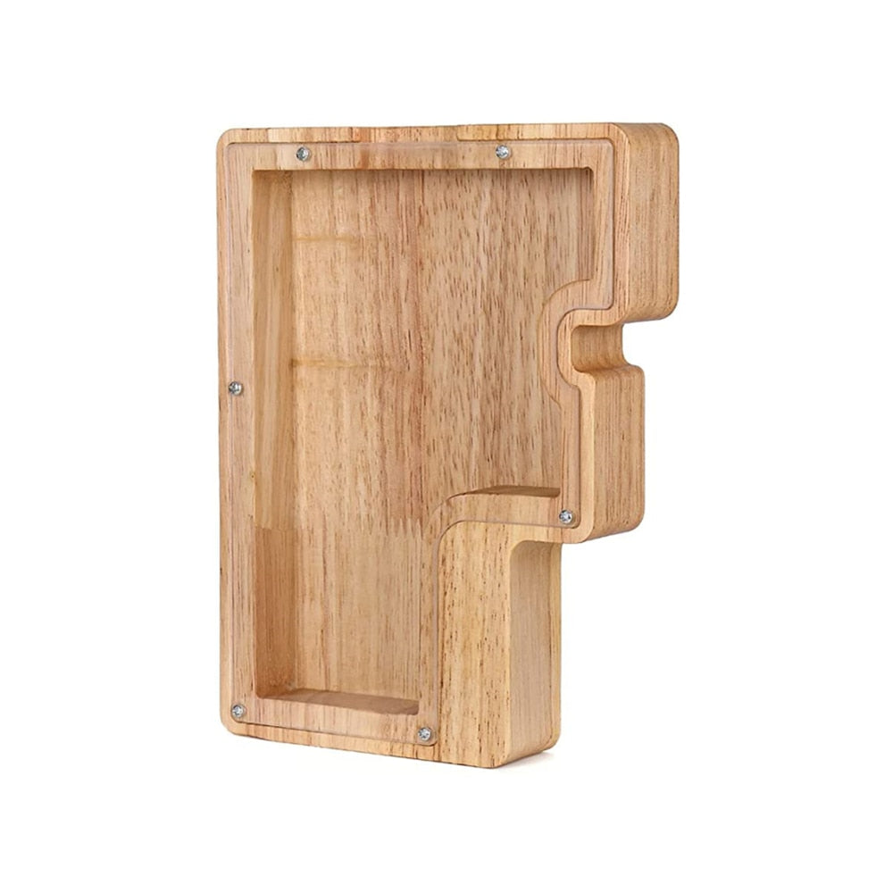 Wooden Alphabet Savings Box - LetterSaver-F-Nora Luxe