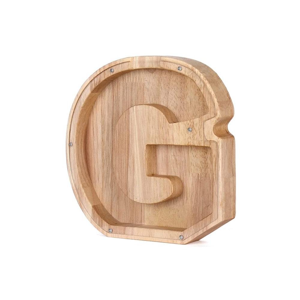 Wooden Alphabet Savings Box - LetterSaver-G-Nora Luxe