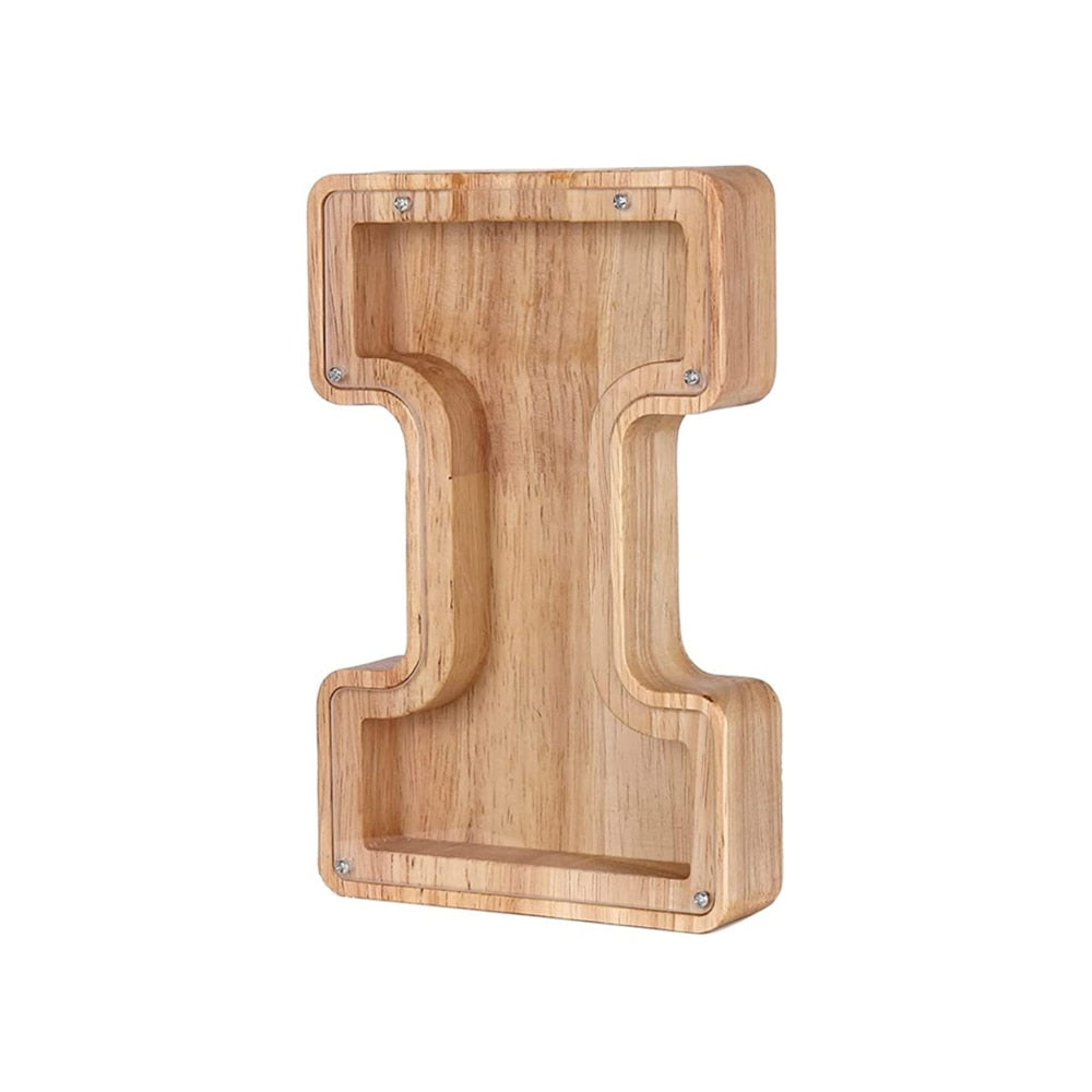 Wooden Alphabet Savings Box - LetterSaver-I-Nora Luxe