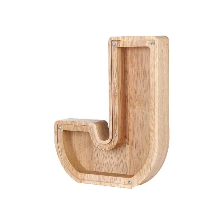 Wooden Alphabet Savings Box - LetterSaver-J-Nora Luxe