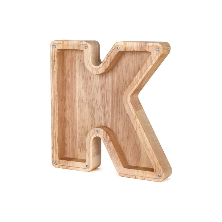 Wooden Alphabet Savings Box - LetterSaver-K-Nora Luxe