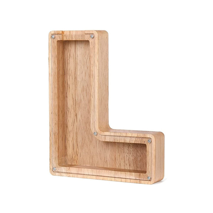 Wooden Alphabet Savings Box - LetterSaver-L-Nora Luxe