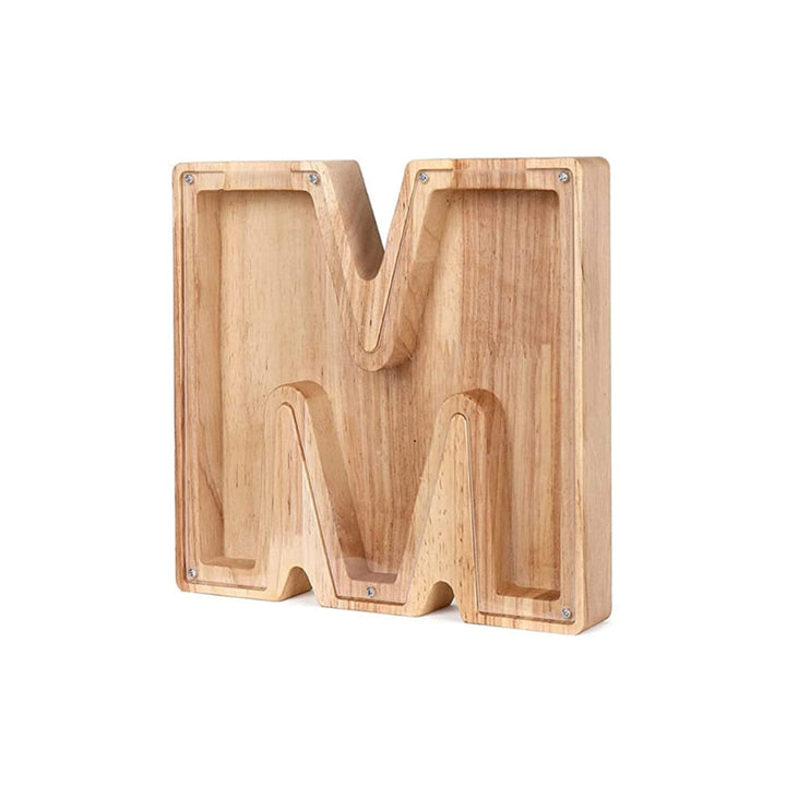 Wooden Alphabet Savings Box - LetterSaver-M-Nora Luxe