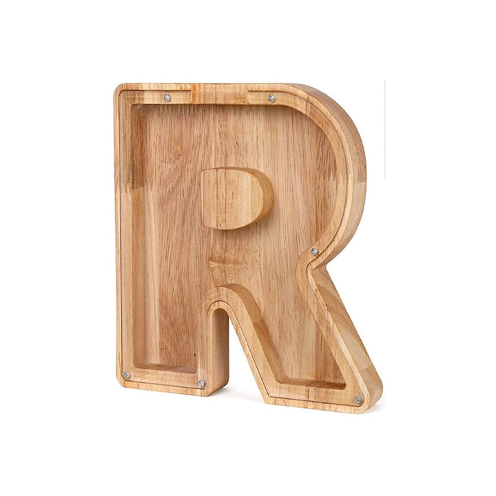 Wooden Alphabet Savings Box - LetterSaver-R-Nora Luxe