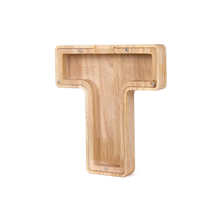 Wooden Alphabet Savings Box - LetterSaver-T-Nora Luxe