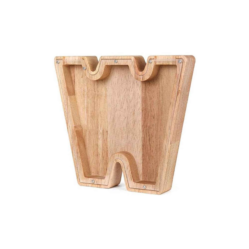Wooden Alphabet Savings Box - LetterSaver-W-Nora Luxe