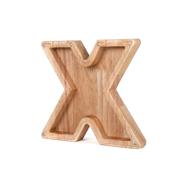 Wooden Alphabet Savings Box - LetterSaver-X-Nora Luxe