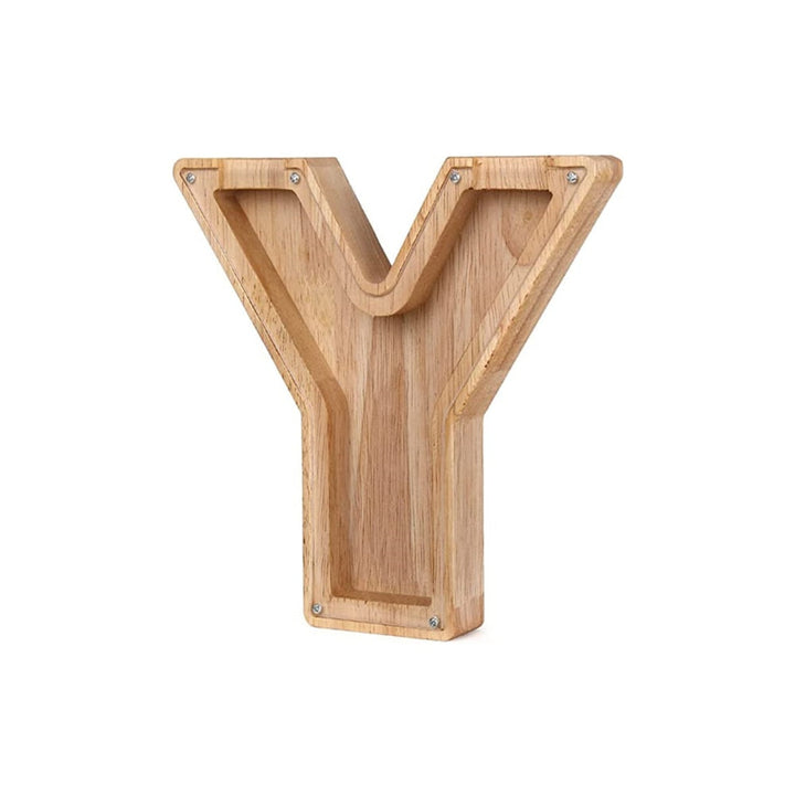 Wooden Alphabet Savings Box - LetterSaver-Y-Nora Luxe