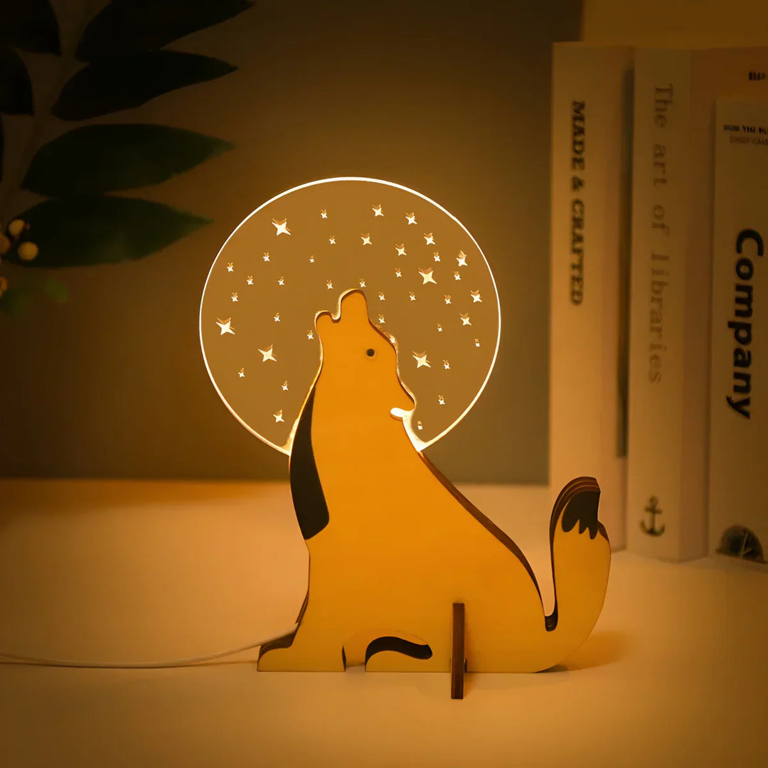 Wooden Animal Table Lamp - WildGlow-Sirius-Nora Luxe