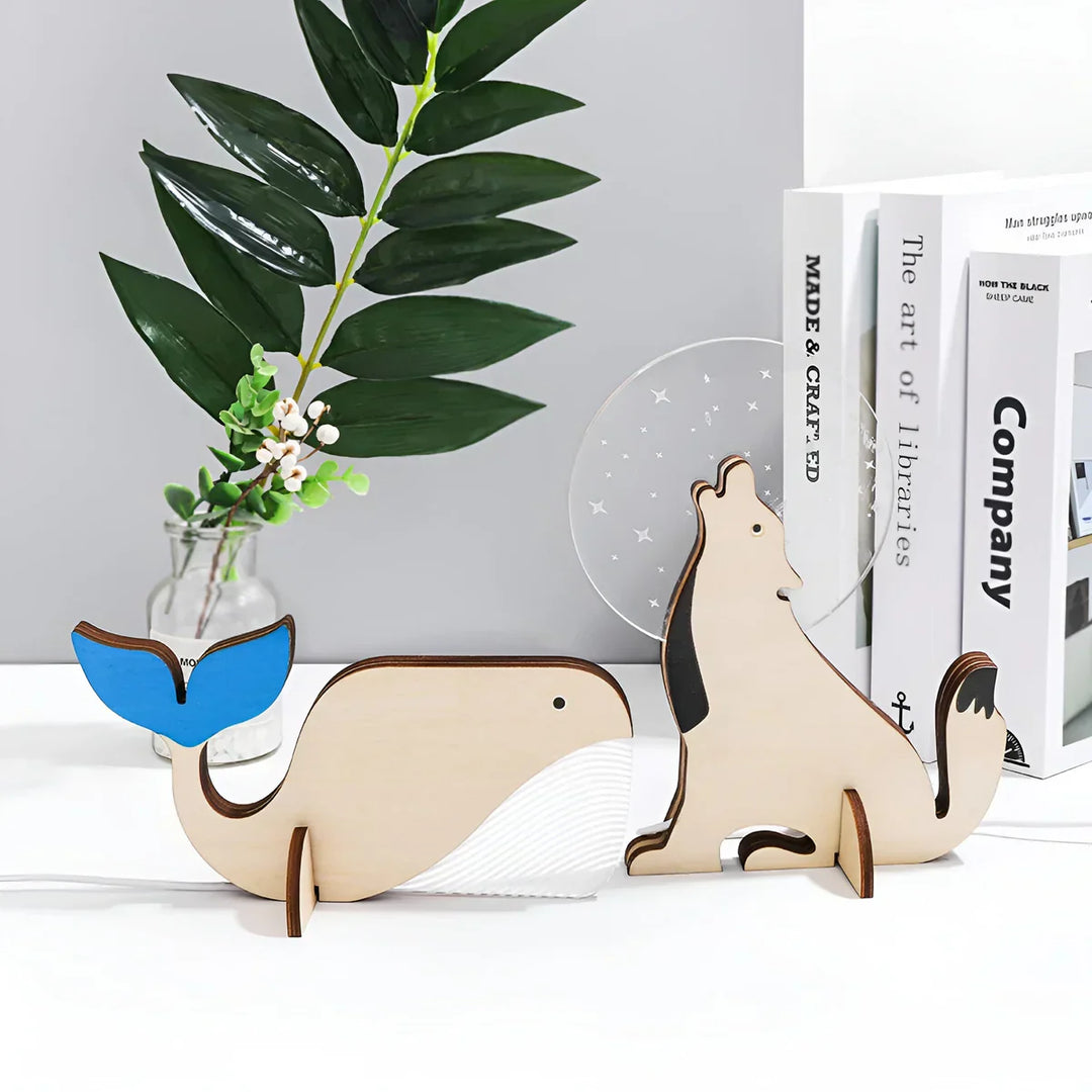 Wooden Animal Table Lamp - WildGlow-Toucan-Nora Luxe