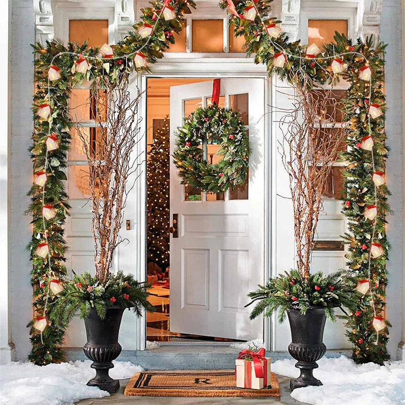 Wooden Christmas Houses With LED Lighting - GlowHouse-Red-Nora Luxe