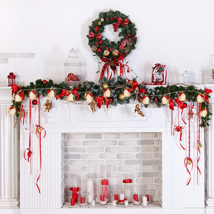 Wooden Christmas Houses With LED Lighting - GlowHouse-Red-Nora Luxe