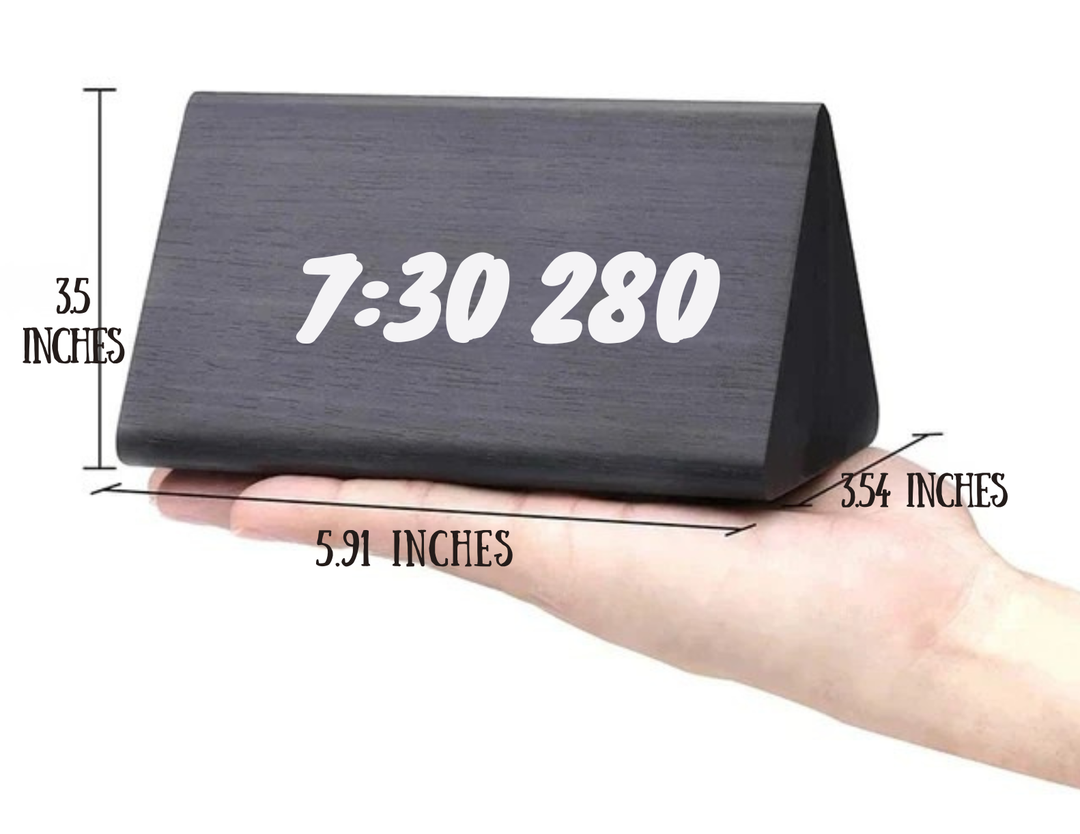 Wooden LED Clock with Voice Control - EcoClock-Brown Triangle-Nora Luxe