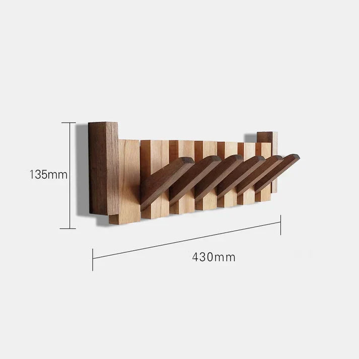 Wooden Piano Style Coat Rack - Melodia-4 hooks-Walnut and beach wood-Nora Luxe