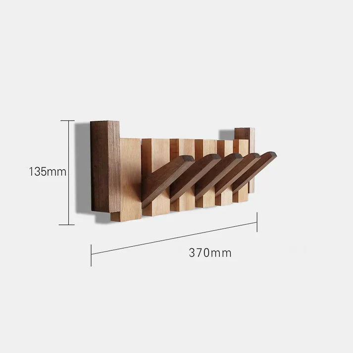 Wooden Piano Style Coat Rack - Melodia-4 hooks-Walnut and beach wood-Nora Luxe