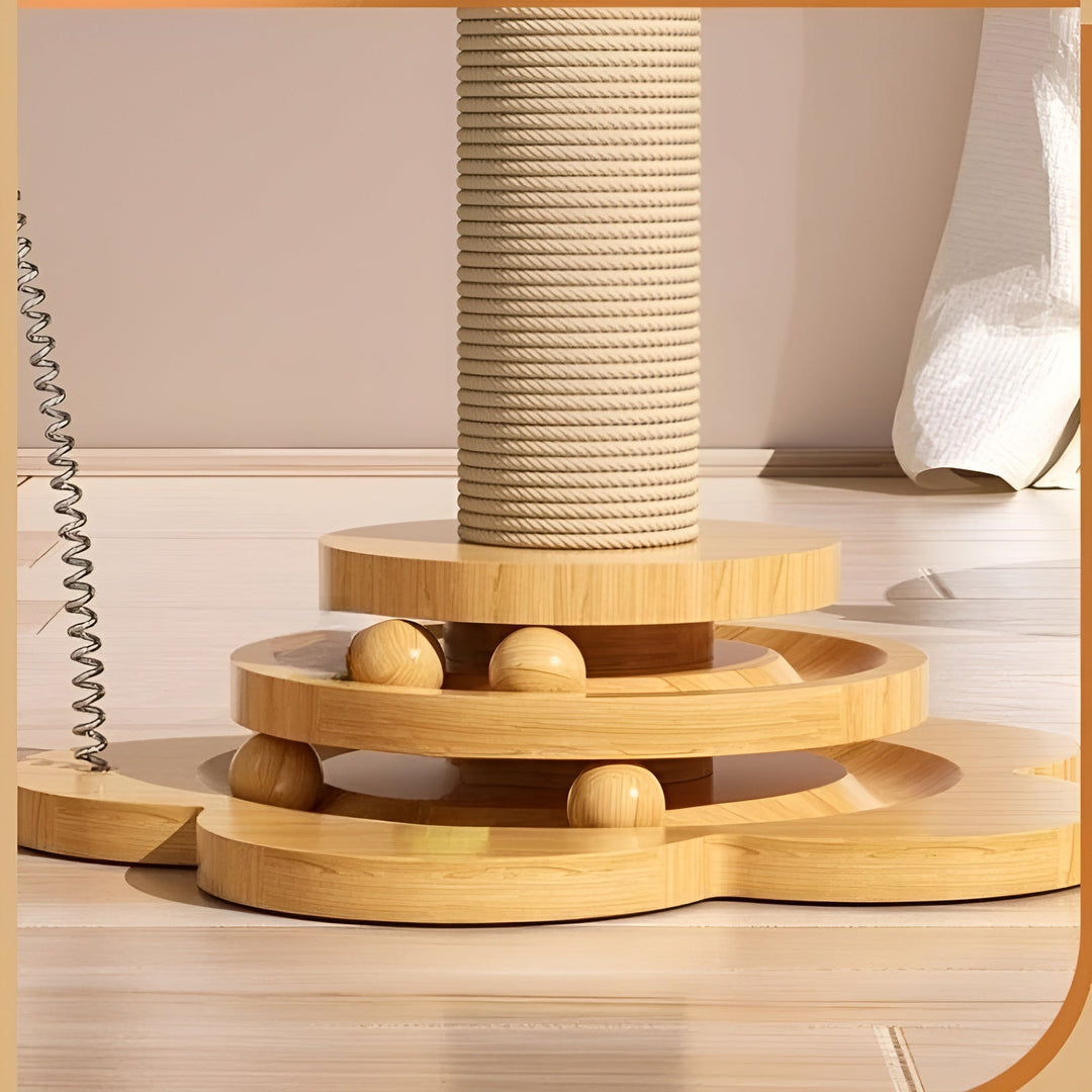 Wooden Play Balls for Cats - WoodPounce-9.45 x 15.75 inches-Nora Luxe