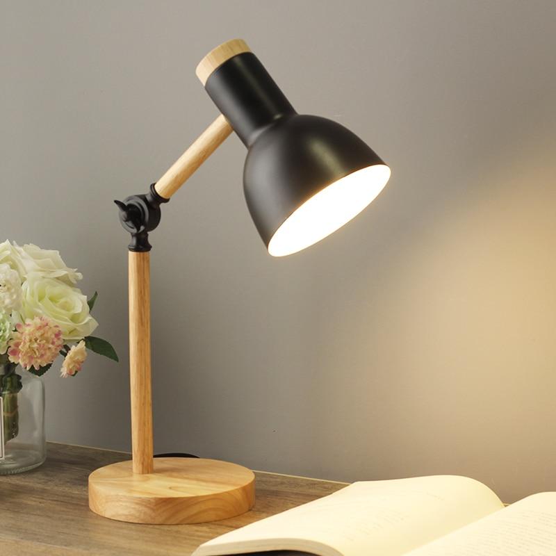 Wooden Scandinavian Table Lamp - LumiNord-Black-Nora Luxe