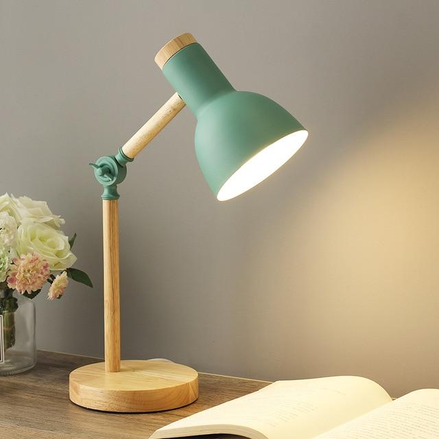 Wooden Scandinavian Table Lamp - LumiNord-Green-Nora Luxe