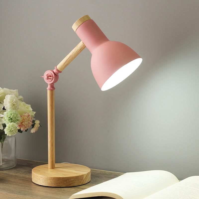 Wooden Scandinavian Table Lamp - LumiNord-Pink-Nora Luxe