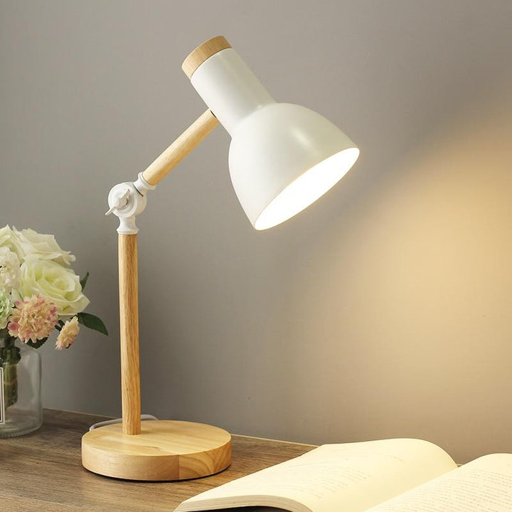 Wooden Scandinavian Table Lamp - LumiNord-White-Nora Luxe