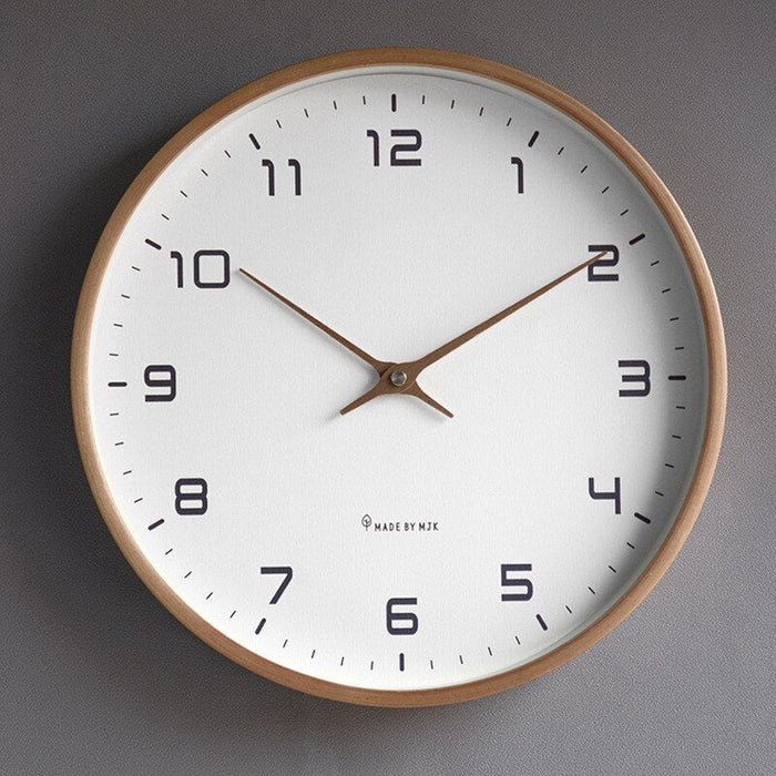 Wooden Wall Clock - NordicTimber-Brown-9.84 × 9.84 in-Nora Luxe