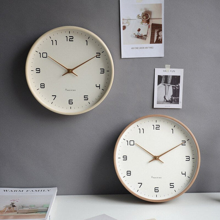 Wooden Wall Clock - NordicTimber-Brown-9.84 × 9.84 in-Nora Luxe