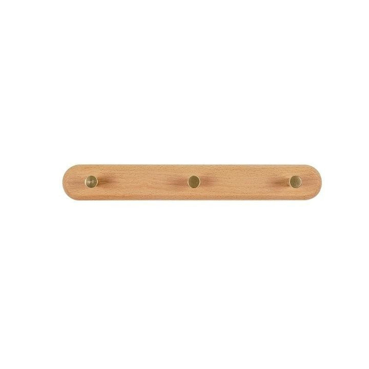Wooden Wall Coat Rack with Brass Hooks - LignaHook-Beech wood-3 Hooks (32cm)-The Livary