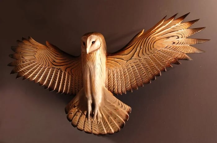 Wooden Wall Decoration – Owl “Majestic”-The Livary
