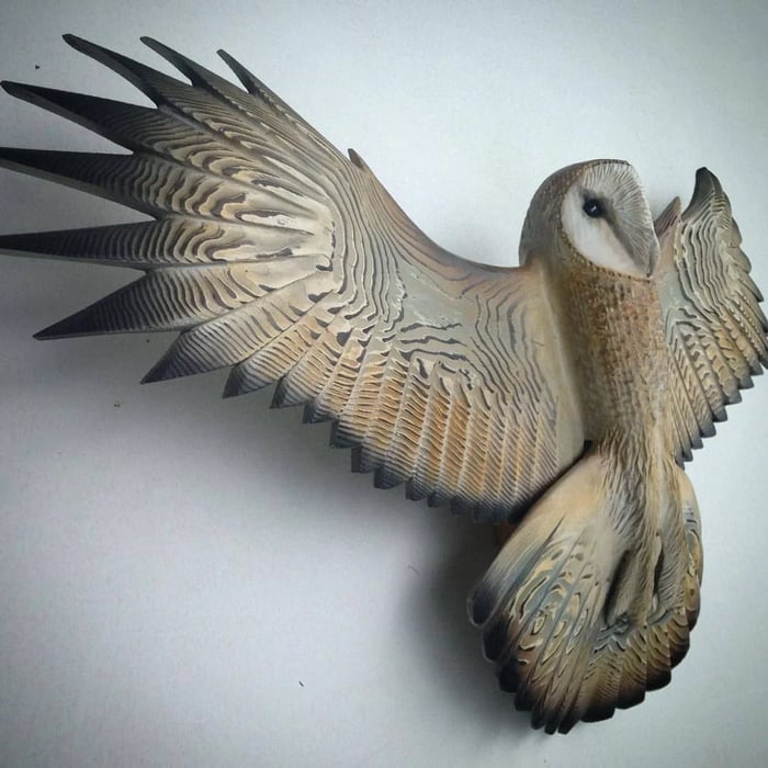 Wooden Wall Decoration – Owl “Majestic”-The Livary