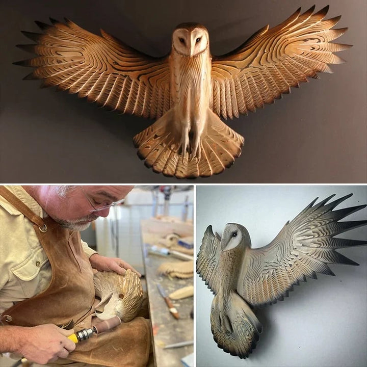 Wooden Wall Decoration – Owl “Majestic”-The Livary