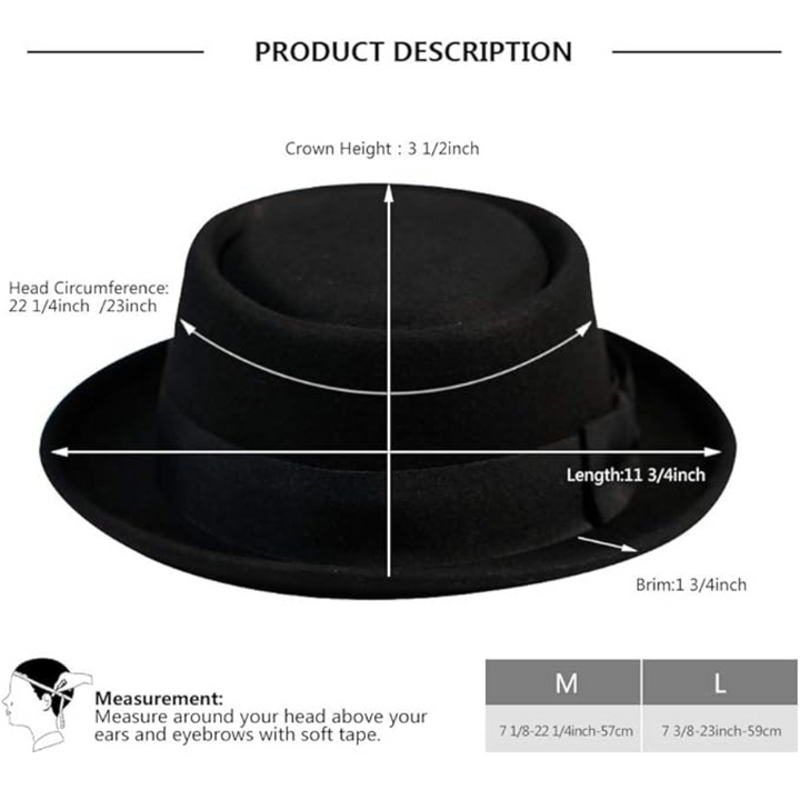 Wool Felt Fedora Hat - Camille-Nora Luxe