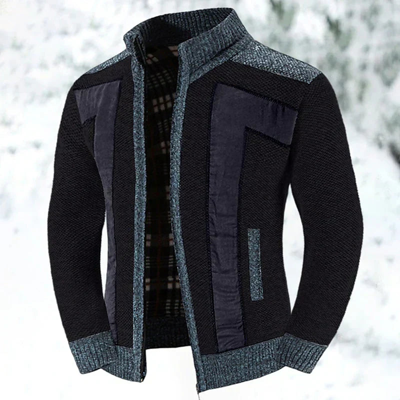 Wool Vest with Zip and Sweater - Leon-Black-S-The Livary