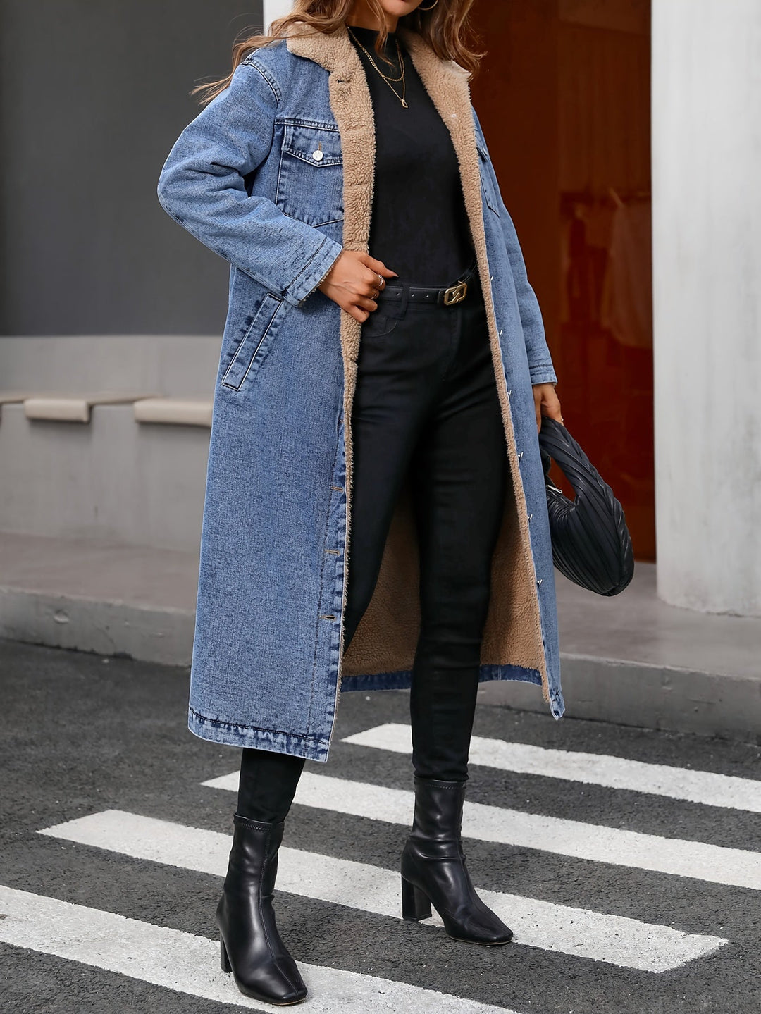 Worn Cropped Blue Denim Jacket - Sofia-S-Nora Luxe