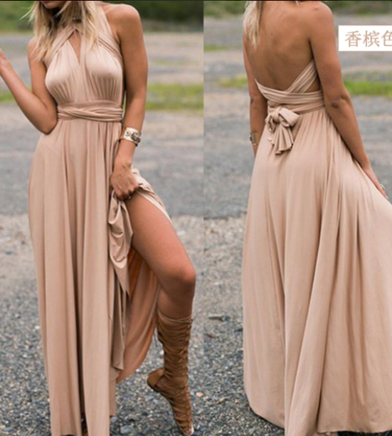 Wrap dress for women – Versatile & transformable with over 50 styling variations – Mira-Beige-S-Nora Luxe