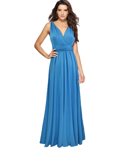 Wrap dress for women – Versatile & transformable with over 50 styling variations – Mira-Blue-S-Nora Luxe
