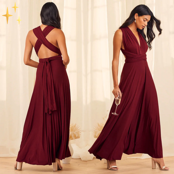 Wrap dress for women – Versatile & transformable with over 50 styling variations – Mira-Bordeaux-S-Nora Luxe
