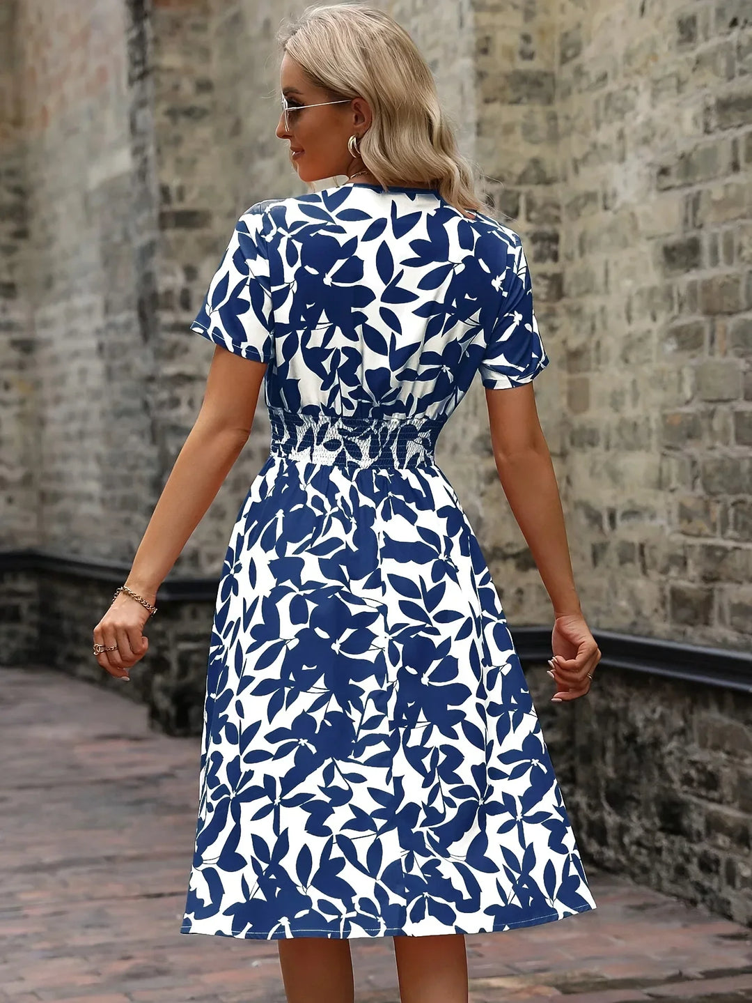 Wrap Dress with Floral Pattern | Livia | Fresh and Stylish-M-Black-Nora Luxe