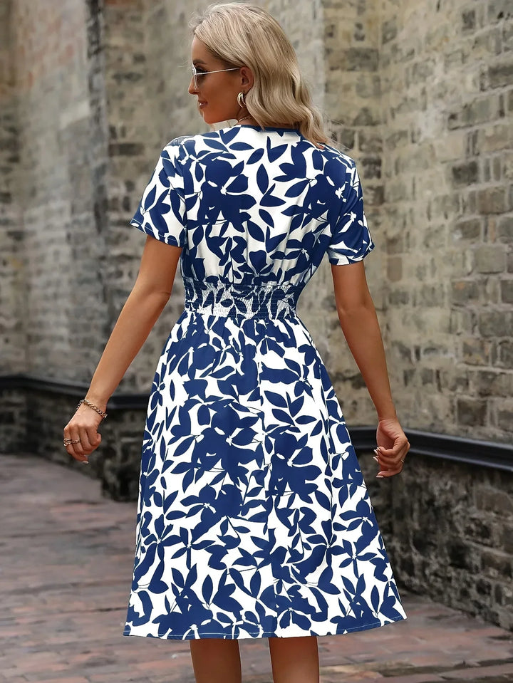 Wrap Dress with Floral Pattern | Livia | Fresh and Stylish-M-Black-Nora Luxe