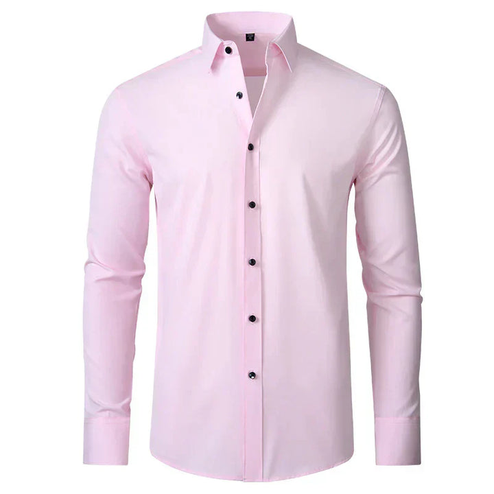 Wrinkle-Free Comfort Shirt | Stylish and Crease-Free - Lorenzo-Pink-38-Nora Luxe