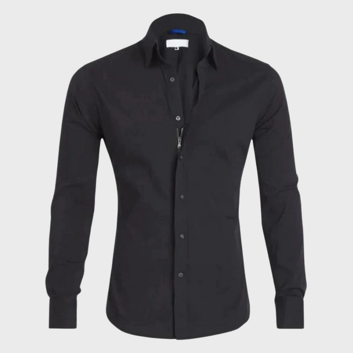Wrinkle-free Shirt for Men - Milan-Black-XS-Nora Luxe