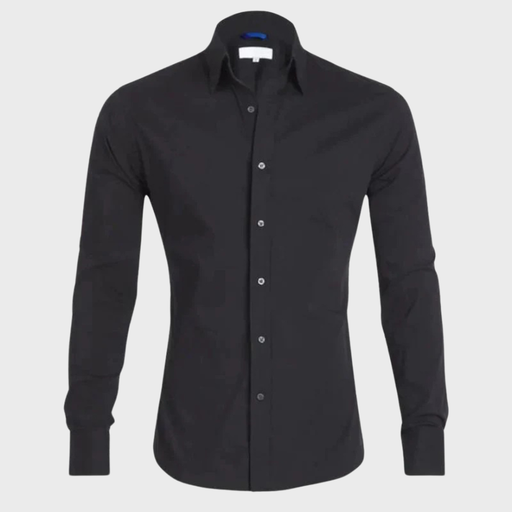Wrinkle-free Shirt for Men - Milan-Black-XS-Nora Luxe