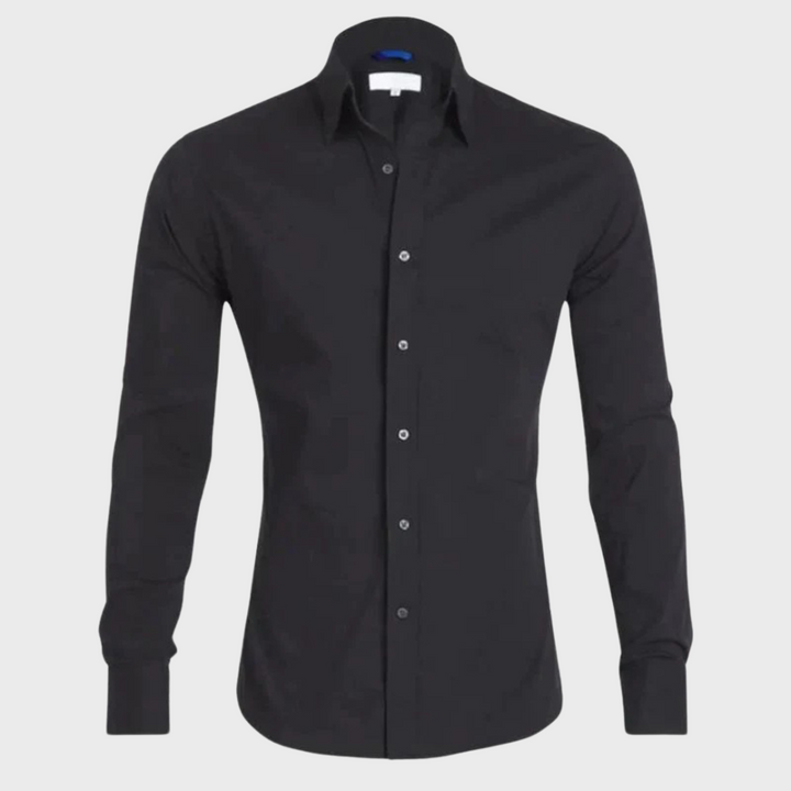 Wrinkle-free Shirt for Men - Milan-Black-XS-Nora Luxe