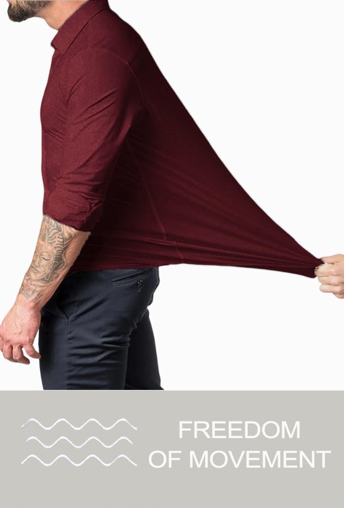 Wrinkle-Free Slim Fit Shirt for Men - David-Black-S-Nora Luxe
