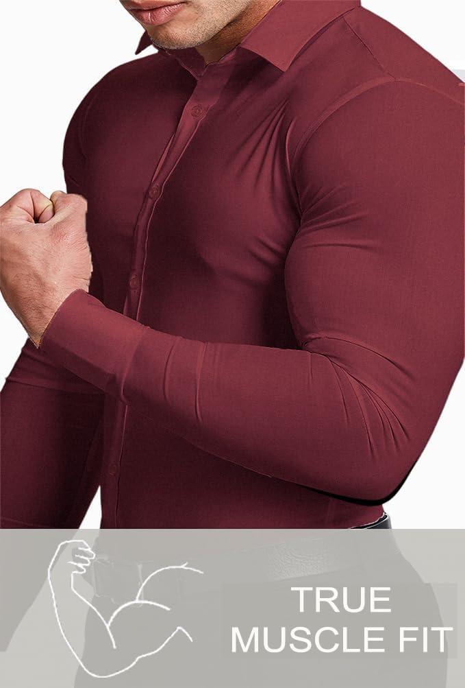 Wrinkle-Free Slim Fit Shirt for Men - David-Black-S-Nora Luxe