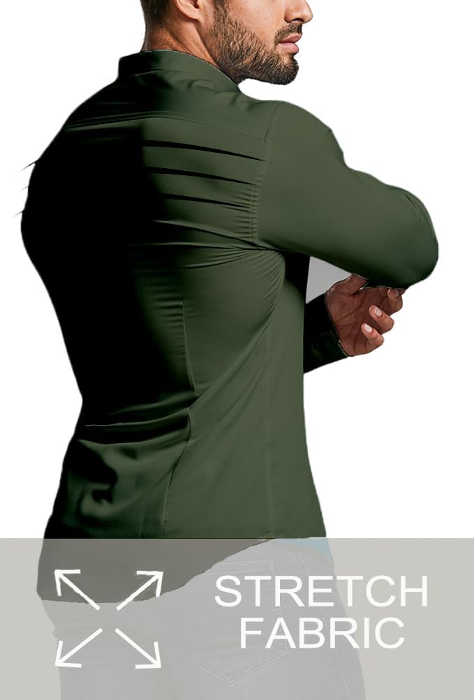 Wrinkle-Free Slim Fit Shirt for Men - David-Black-S-Nora Luxe