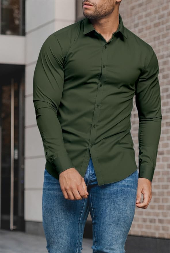 Wrinkle-Free Slim Fit Shirt for Men - David-Black-S-Nora Luxe