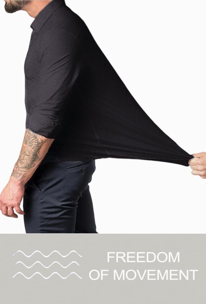 Wrinkle-Free Slim Fit Shirt for Men - David-Black-S-Nora Luxe