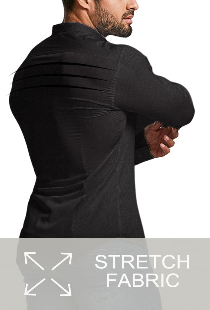Wrinkle-Free Slim Fit Shirt for Men - David-Black-S-Nora Luxe