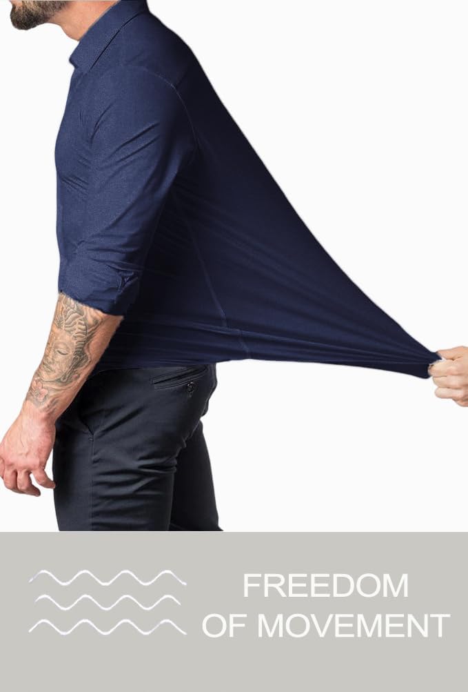 Wrinkle-Free Slim Fit Shirt for Men - David-Black-S-Nora Luxe